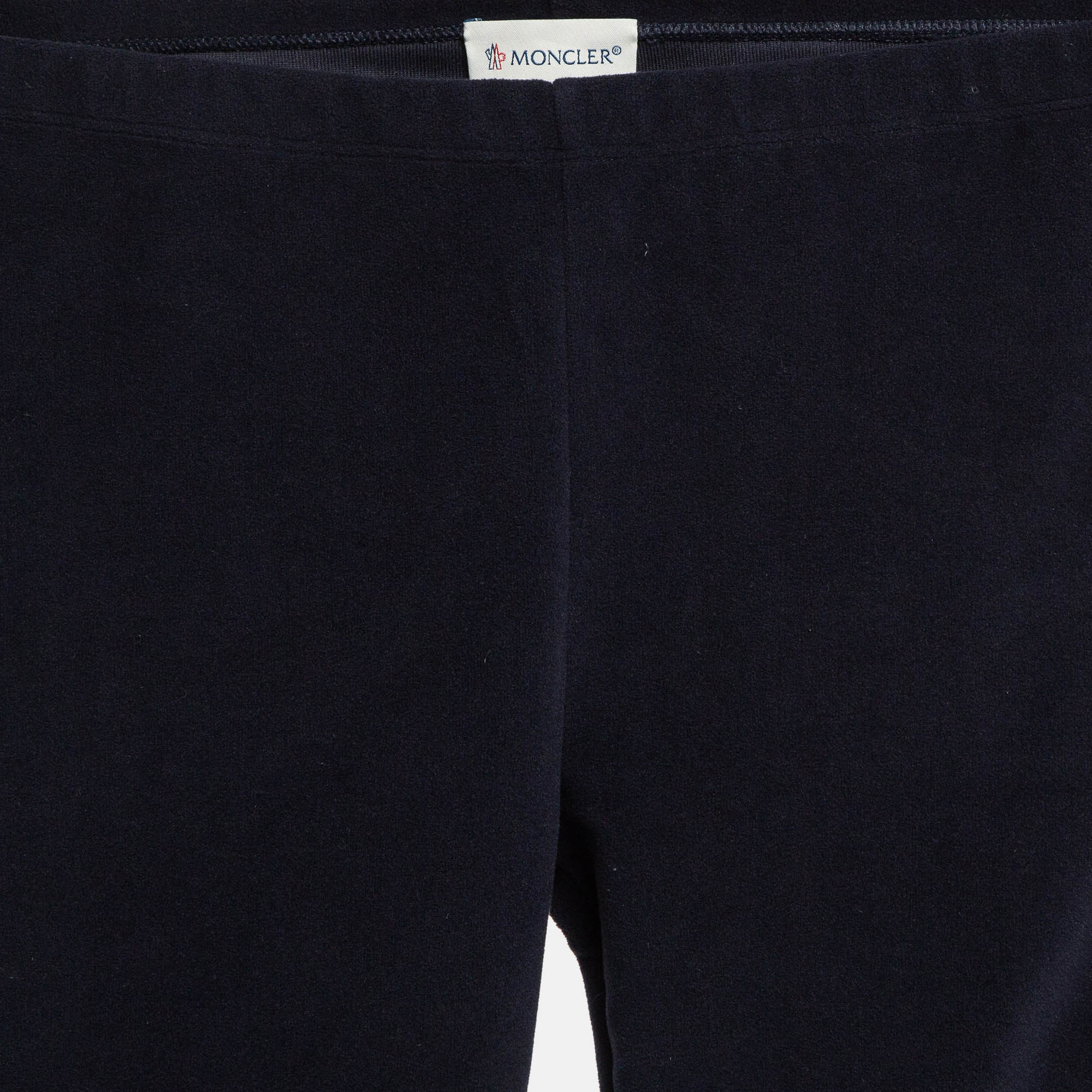 Moncler Navy Blue Velvet Knit Leggings 12 Yrs