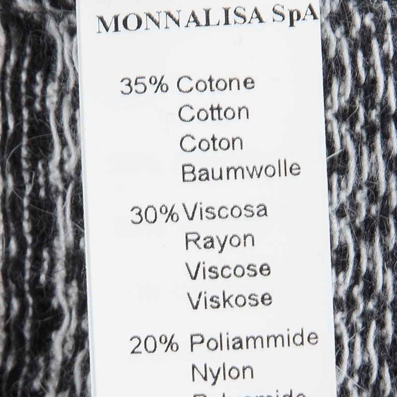 Monnalisa Monochrome Knit Pom-Pom Detail Short Sleeve Dress 4 Yrs