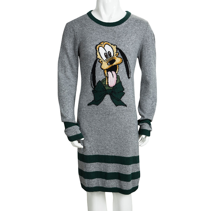 

Monnalisa Grey Knit Goofy Motif Long Sleeve Sweater Dress 10 Yrs