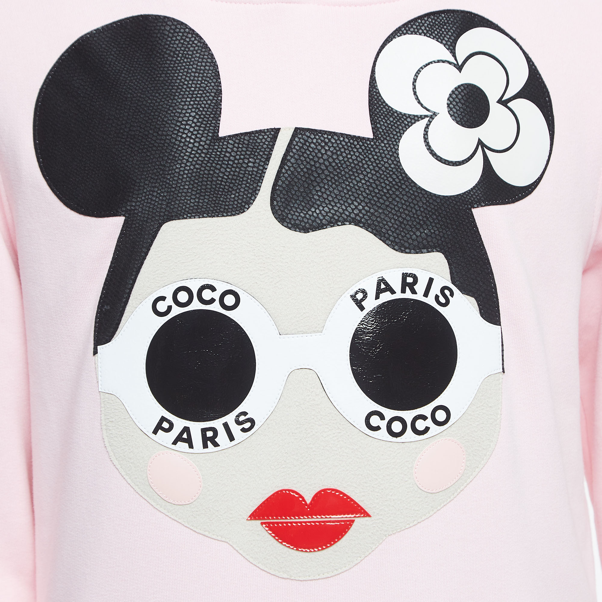 Nil+Mon Pink Sunglass Girl Patch Cotton Hoodie (12-14 Yrs)