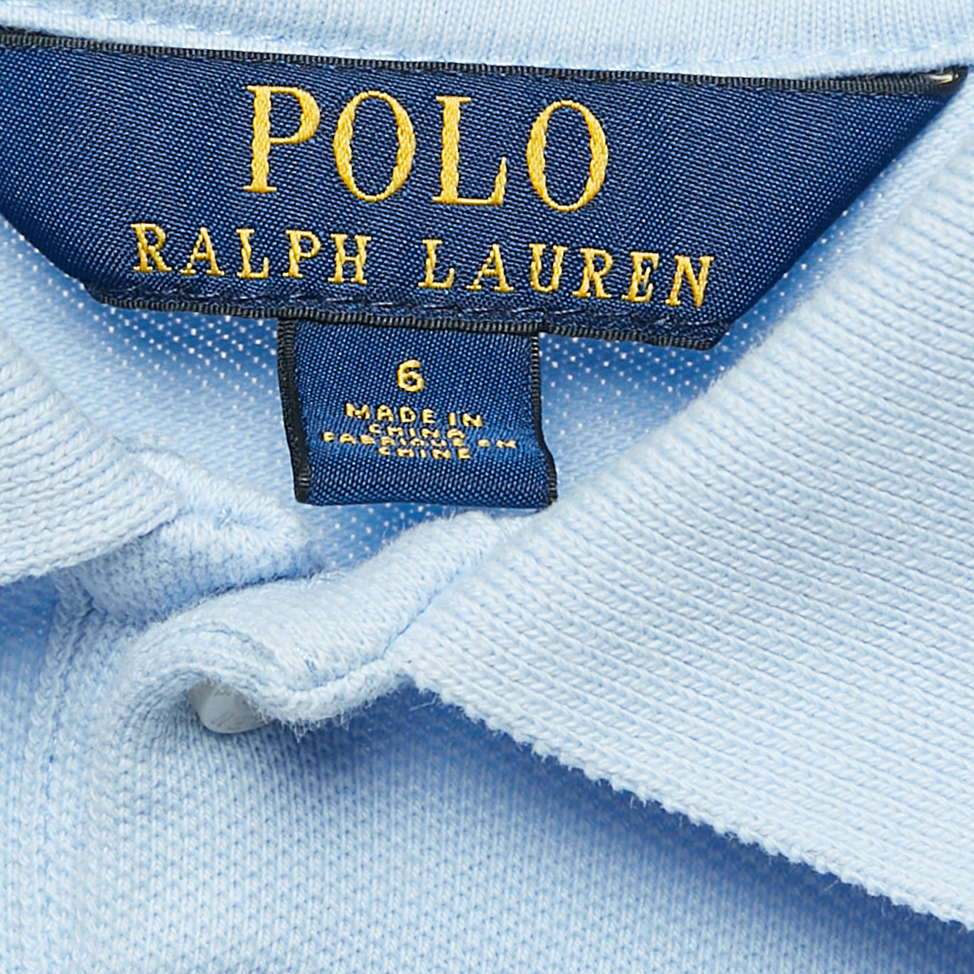 Polo Ralph Lauren Kids Blue Cotton Pique Polo T-Shirt 6 Yrs