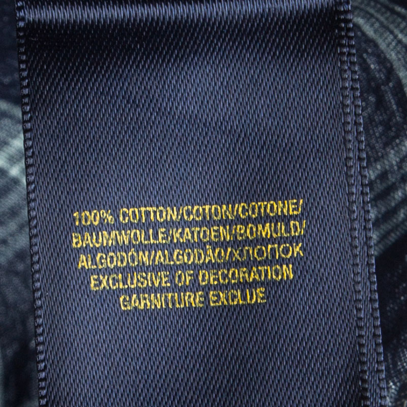 Ralph Lauren Navy Blue Checked Cotton Short Sleeve Buttondown Shirt 2 Yrs