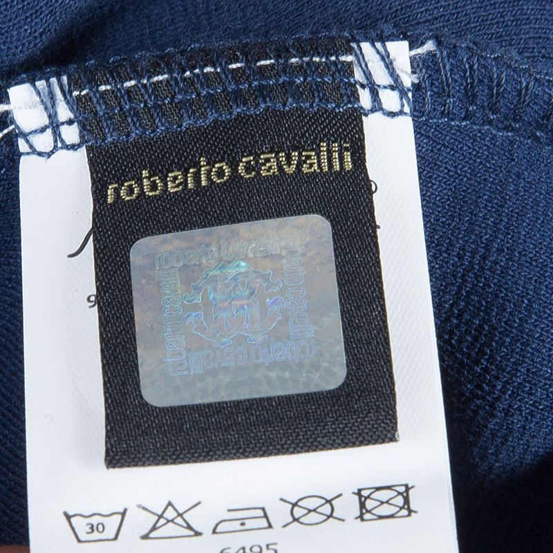 Roberto Cavalli Angels Navy Blue Frill Detail Biker Jacket 8 Yrs