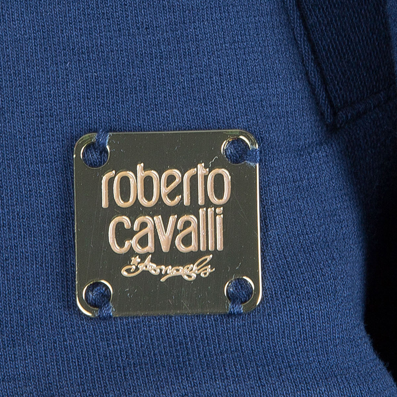 Roberto Cavalli Angels Navy Blue Frill Detail Biker Jacket 12 Yrs