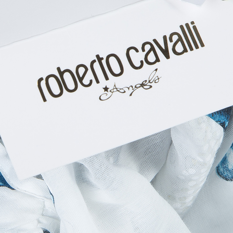 Roberto Cavalli Angels White Printed Tiered Maxi Dress 10 Yrs