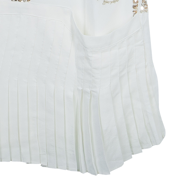 Roberto Cavalli Angels White Sequin Embellished Pleated Dress 10 Yrs