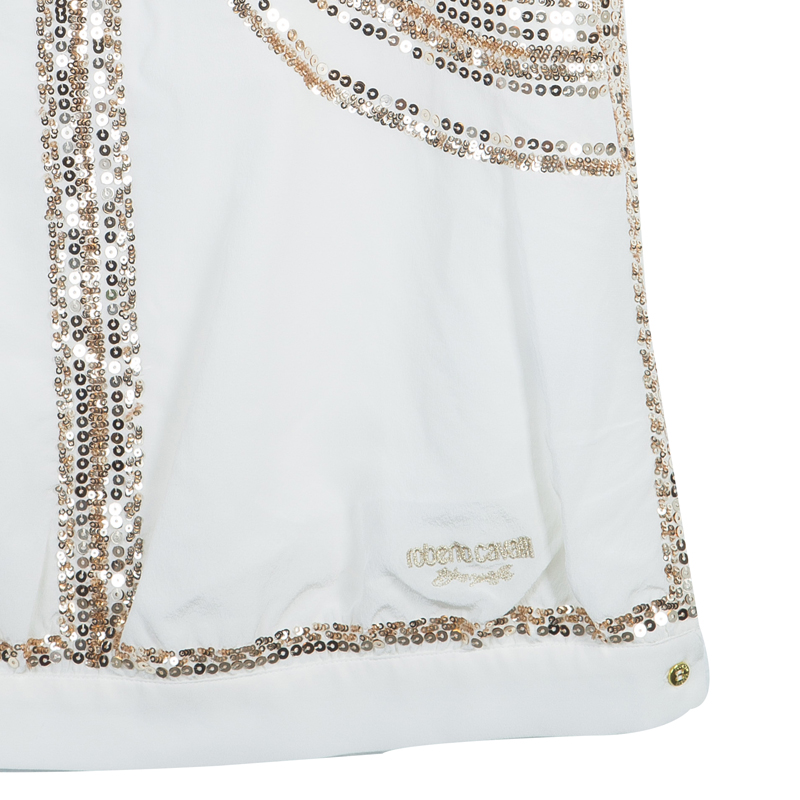 Roberto Cavalli Angels White Sequin Embellished Sleeveless Dress 14 Yrs