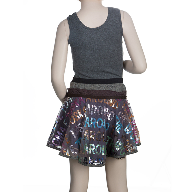 Roma E Tosca Multicolor Sequin Embellished Skirt 10 Yrs