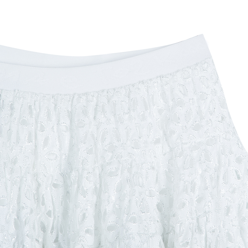 Roma E Tosca White Eyelet Embroidered Tiered Skirt 12 Yrs