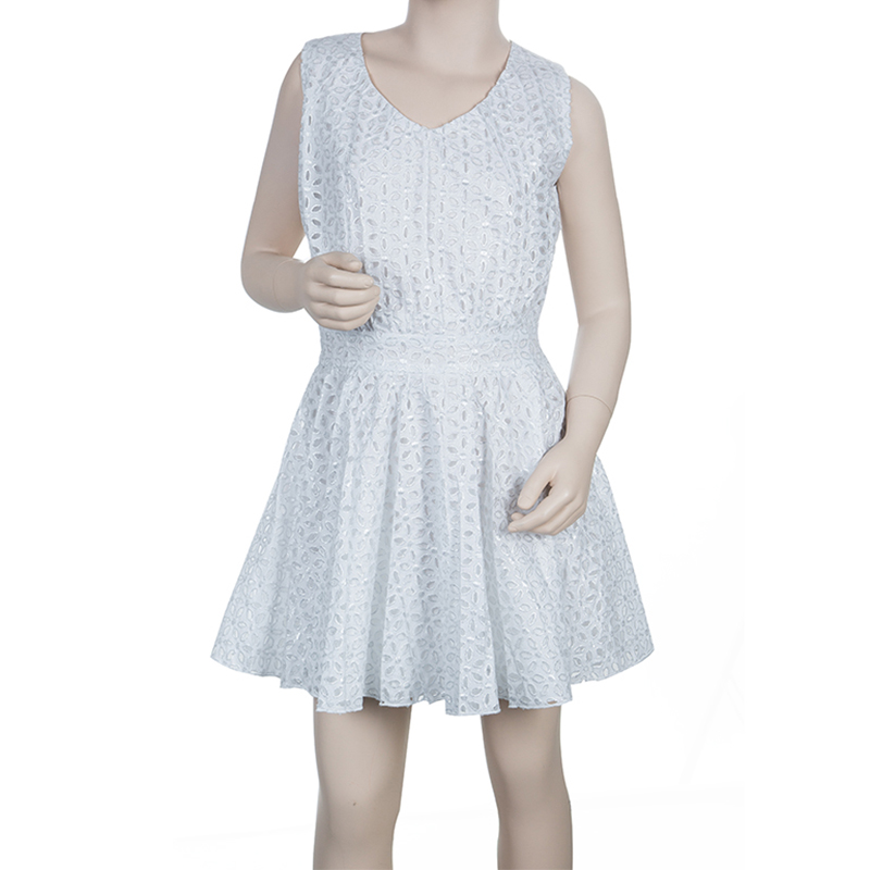 Roma E Tosca White Eyelet Embroidered Sleeveless Dress 14 Yrs