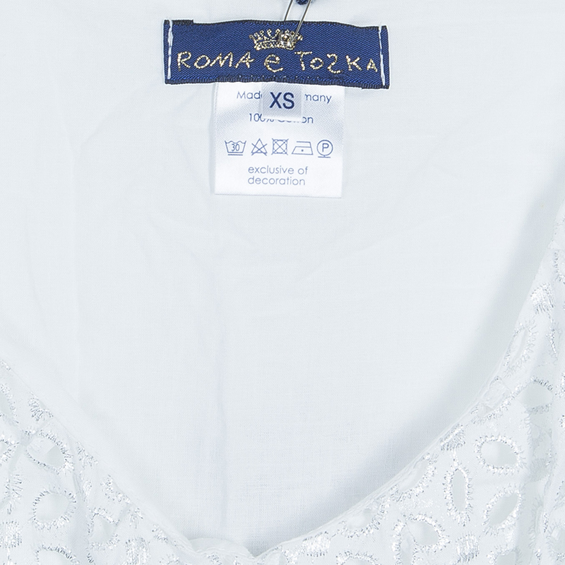 Roma E Tosca White Eyelet Embroidered Sleeveless Dress 14 Yrs