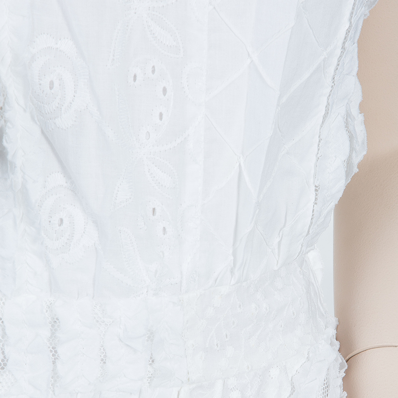 Roma E Tosca White Embroidered Sleeveless Dress 12 Yrs