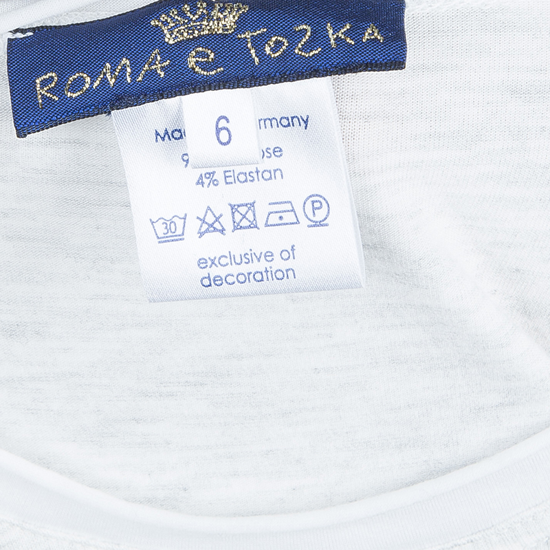 Roma E Tosca Light Grey Melange New York Print Trim Dress 6 Yrs
