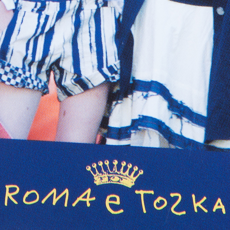 Roma E Tosca Dark Grey New York Print Trim Dress 10 Yrs