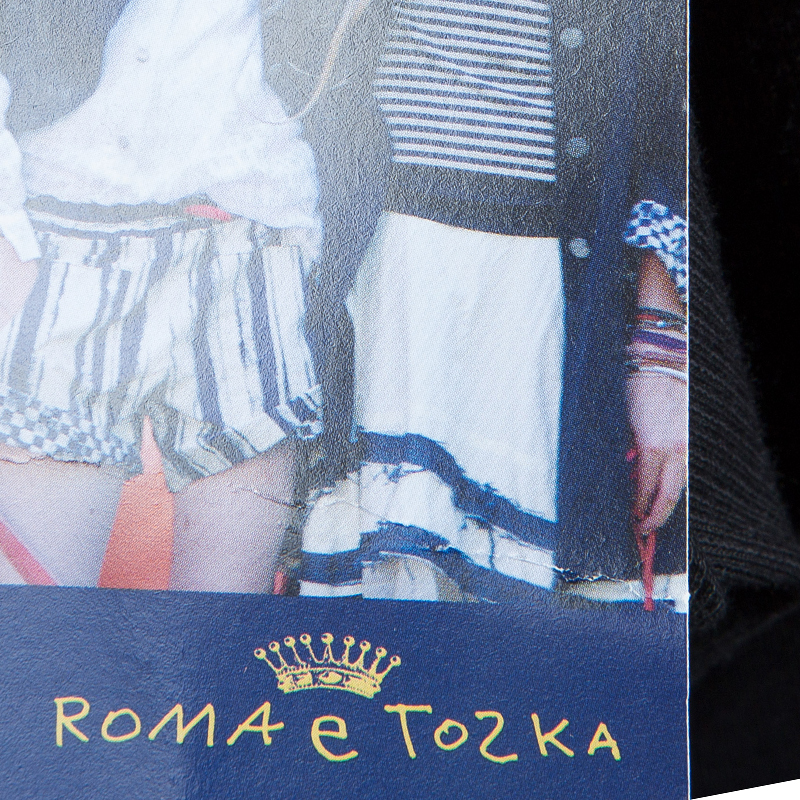 Roma E Tosca Black Contrast Neckline Tshirt 12 Yrs