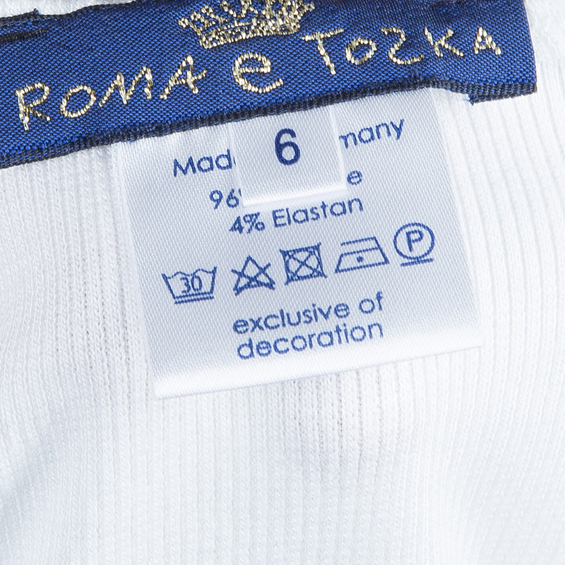 Roma E Tosca White Lace Trim Tshirt 6 Yrs