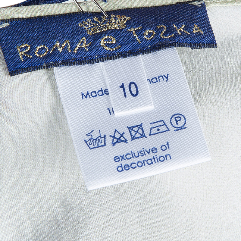 Roma E Tosca Beige New York Printed Silk Tunic Dress 10 Yrs