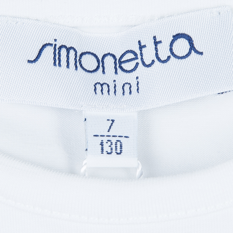 Simonetta Mini White Striped Sleeveless Tshirt 7 Yrs