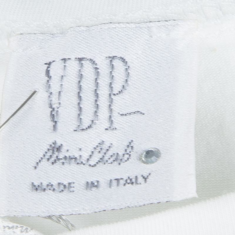 VDP White Swarovski Embellished Printed Tshirt 12 Yrs