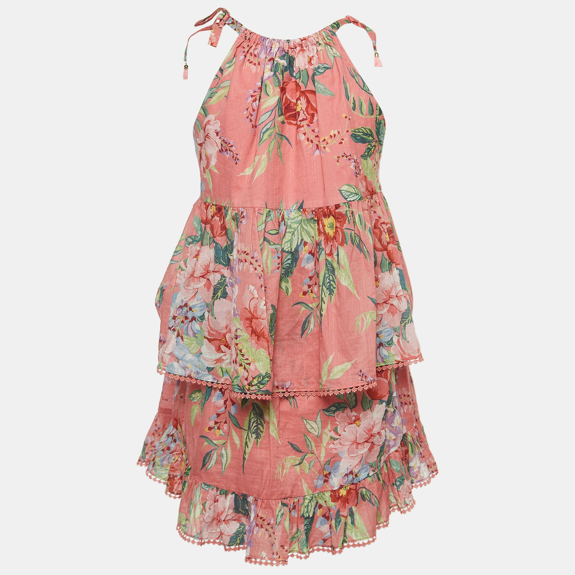 Zimmermann Pink Floral Print Cotton Top & Skirt Set (10 Yrs)