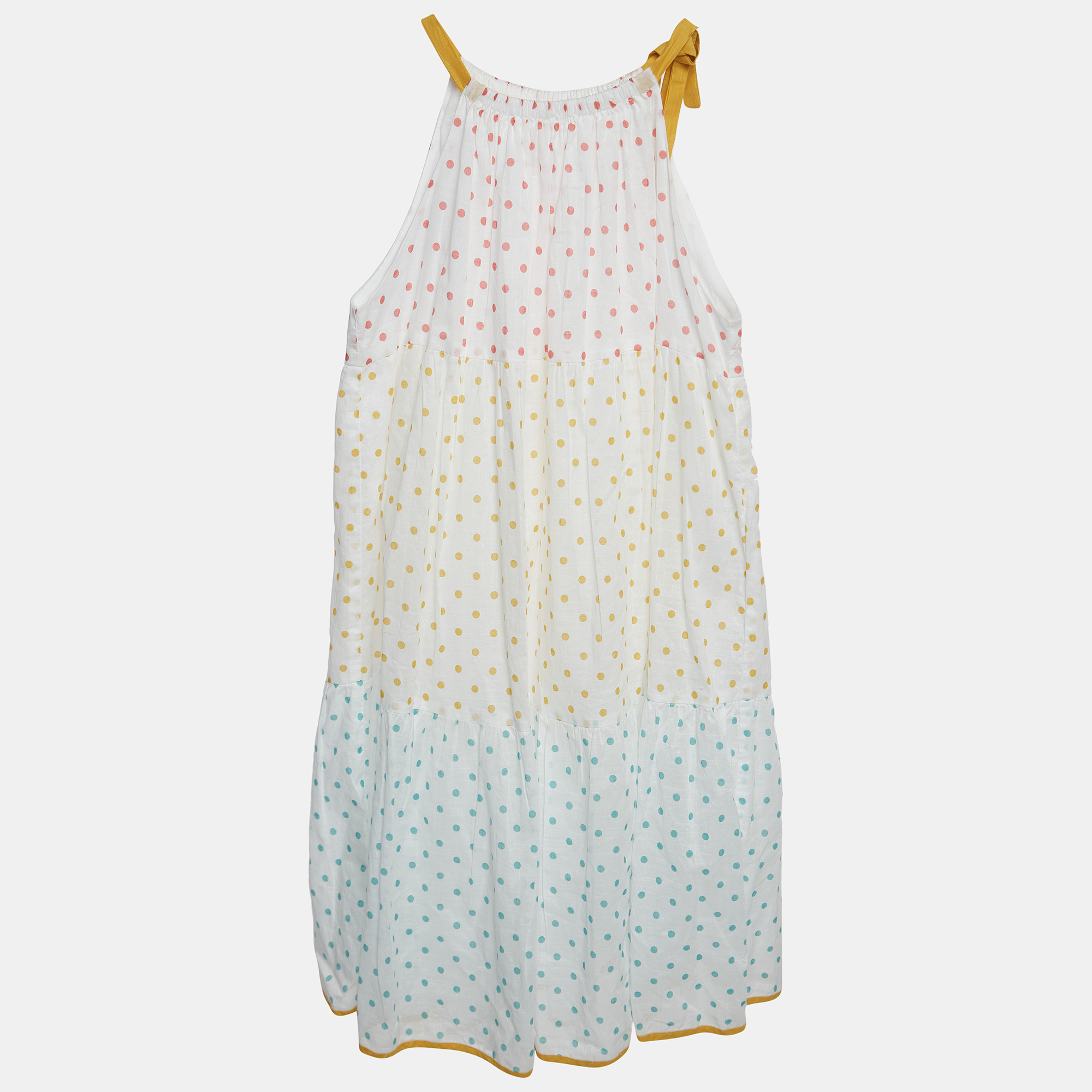 Zimmermann White/Multicolor Polka-Dot Print Cotton Dress (10 Yrs)