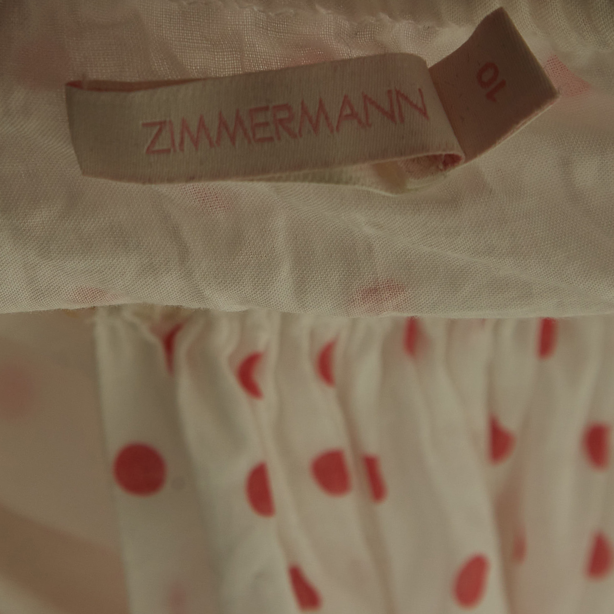 Zimmermann White/Multicolor Polka-Dot Print Cotton Dress (10 Yrs)