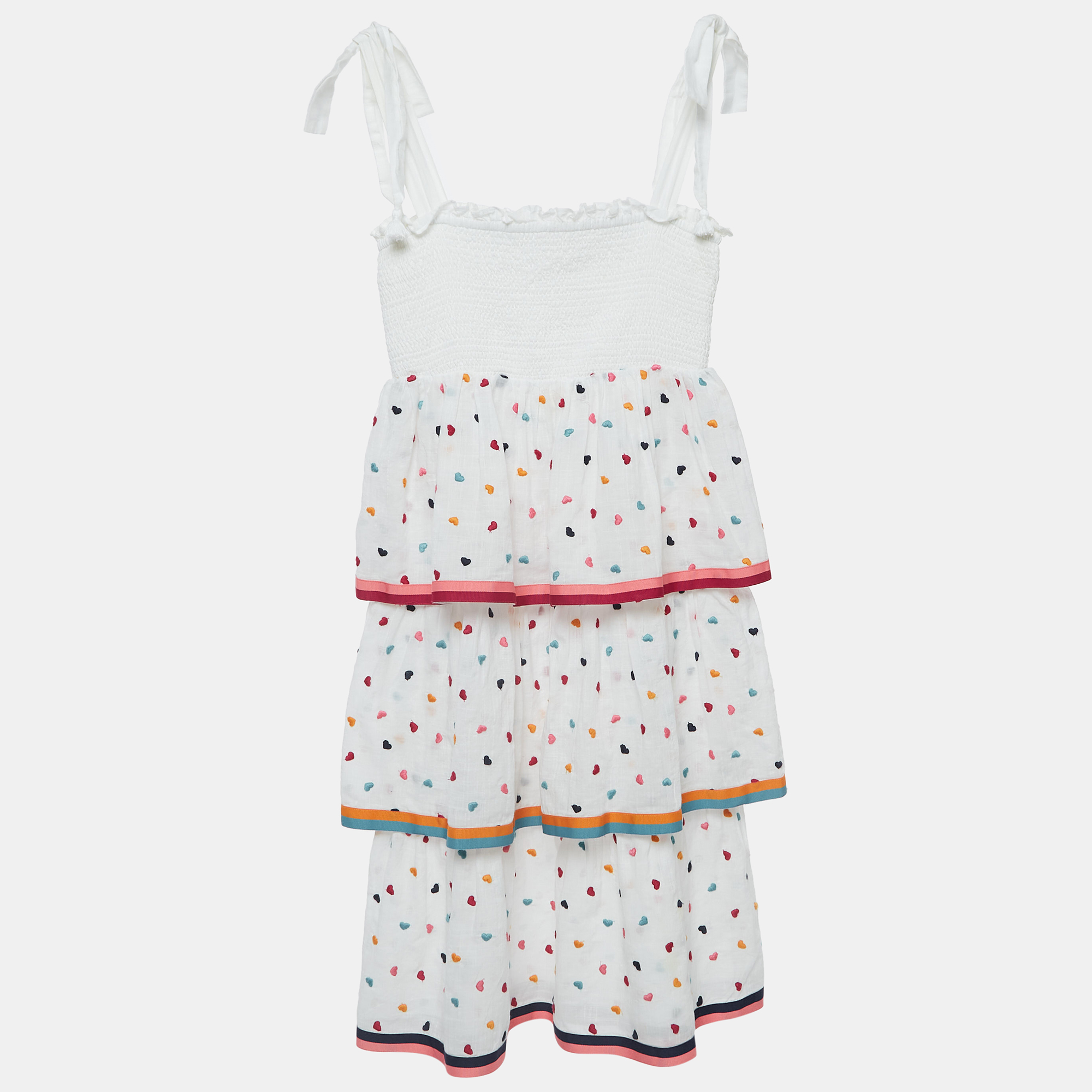 Zimmermann White Heart Embroidered Cotton Dress (10 Yrs)