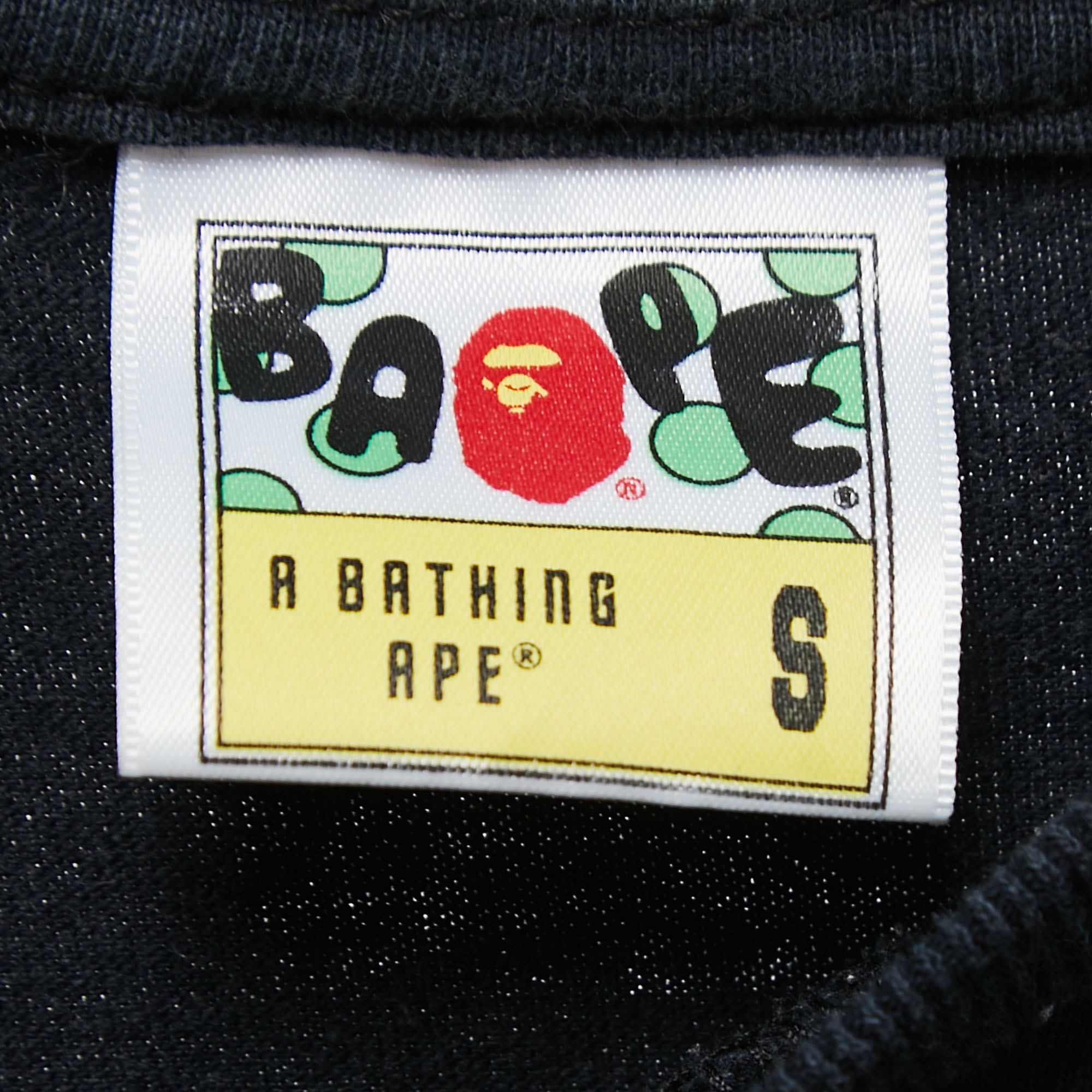 A Bathing Ape Black Graphic Print Crew Neck T Shirt S