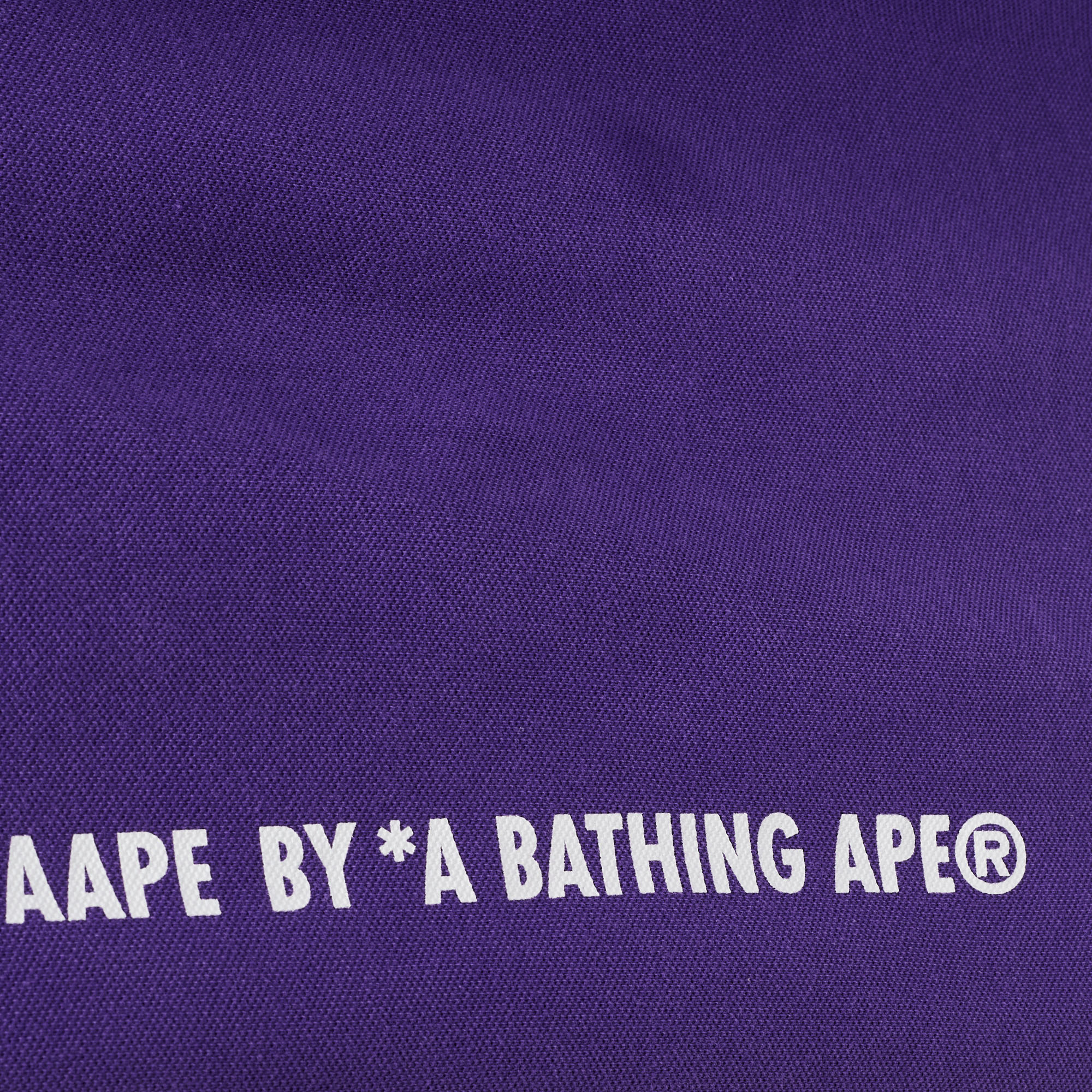 A Bathing Ape Purple Logo Embroidered Cotton Pique Polo T-shirt XL