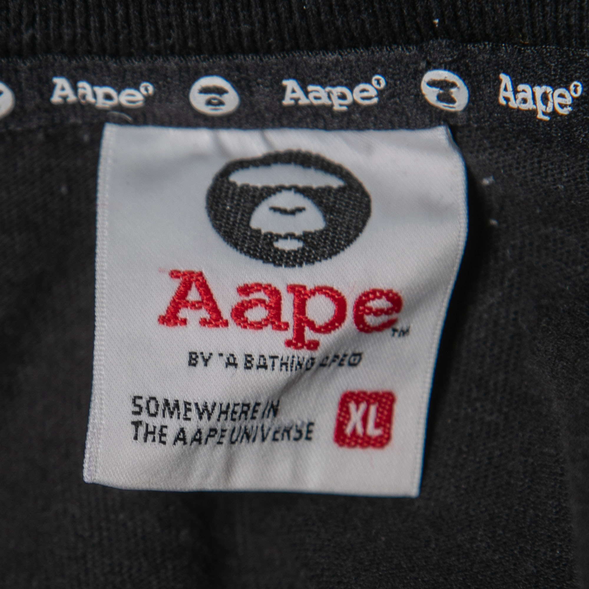 A Bathing Ape Black Logo Print Cotton Crew Neck Half Sleeve T-Shirt XL