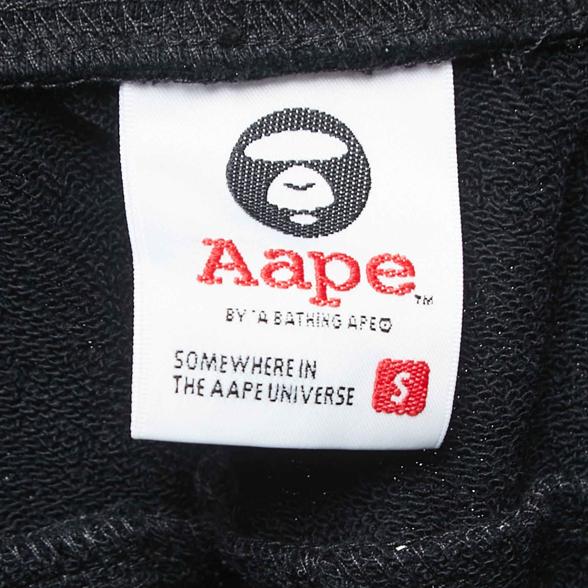 A Bathing Ape Black Printed Cotton Blend Knit Shorts S