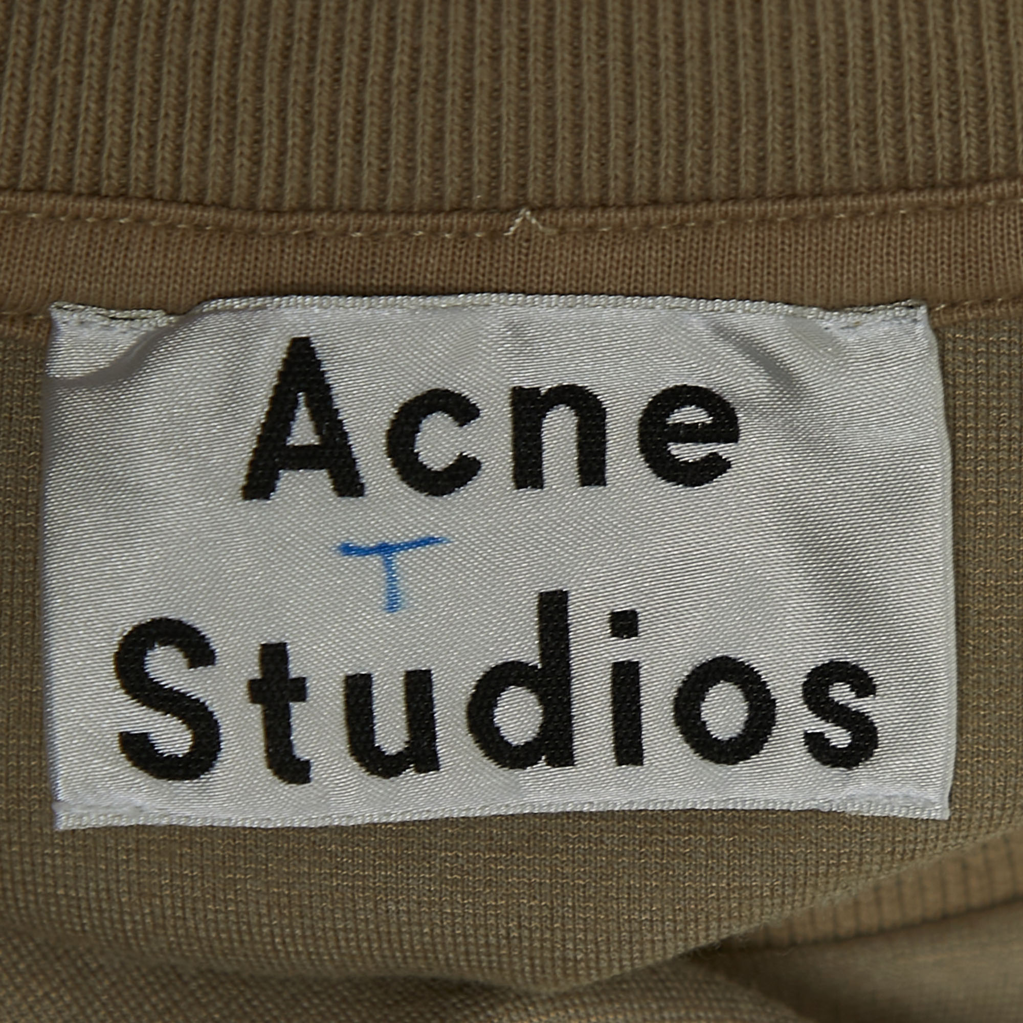Acne Studios Beige Cotton Knit Crew Neck Half Sleeve T-Shirt L
