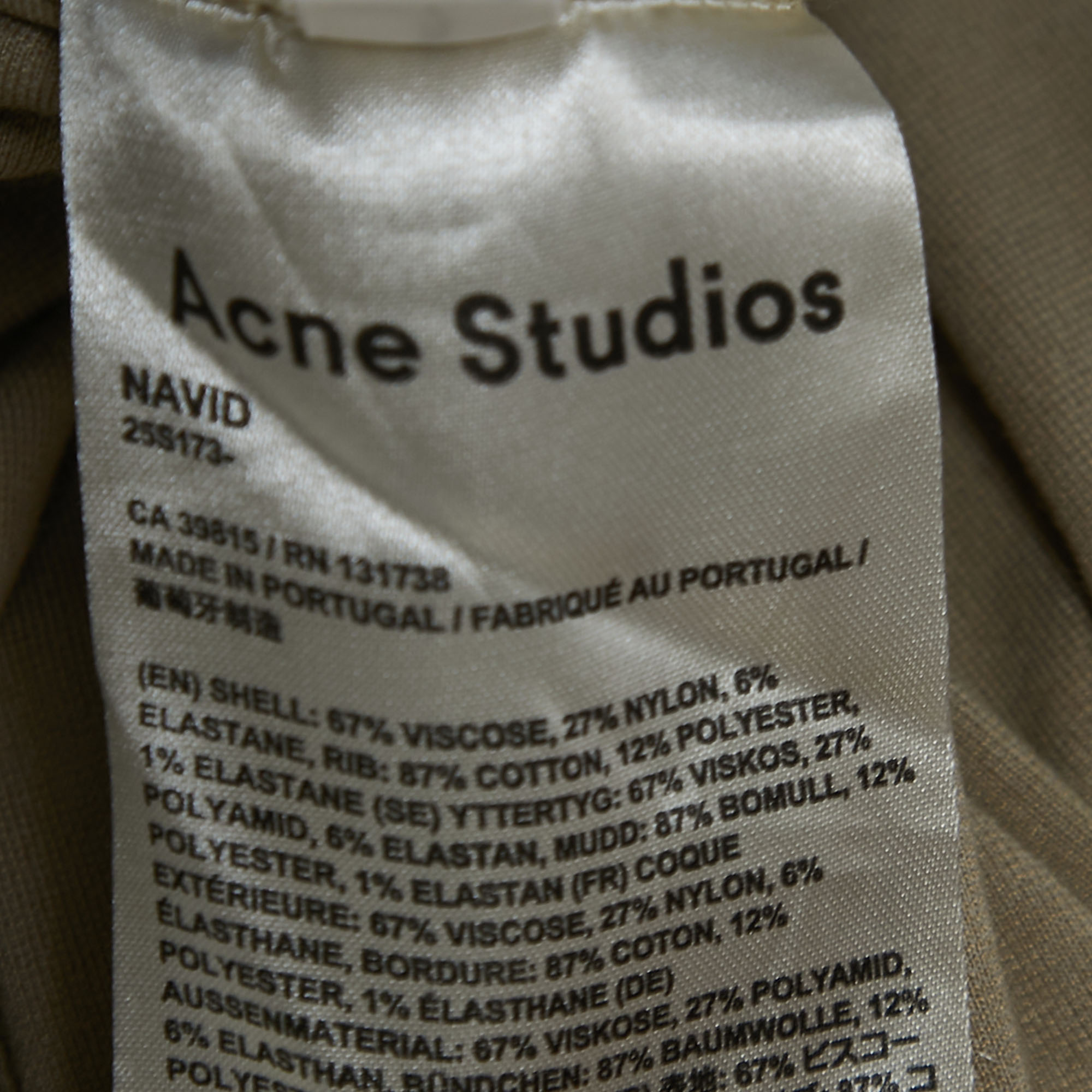 Acne Studios Beige Cotton Knit Crew Neck Half Sleeve T-Shirt L