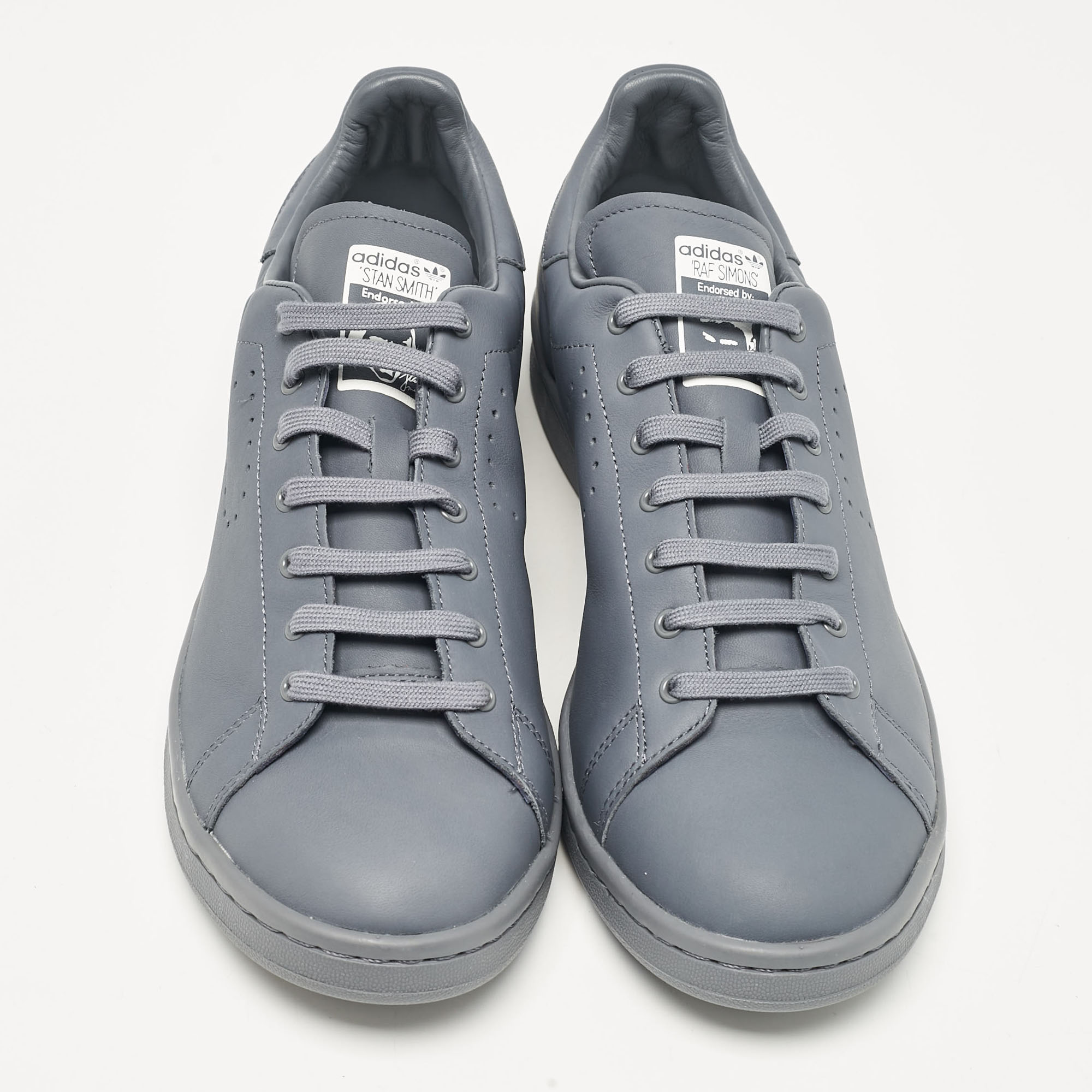 Adidas By Raf Simons Grey Leather Stan Smith Sneakers Size 45 1/3