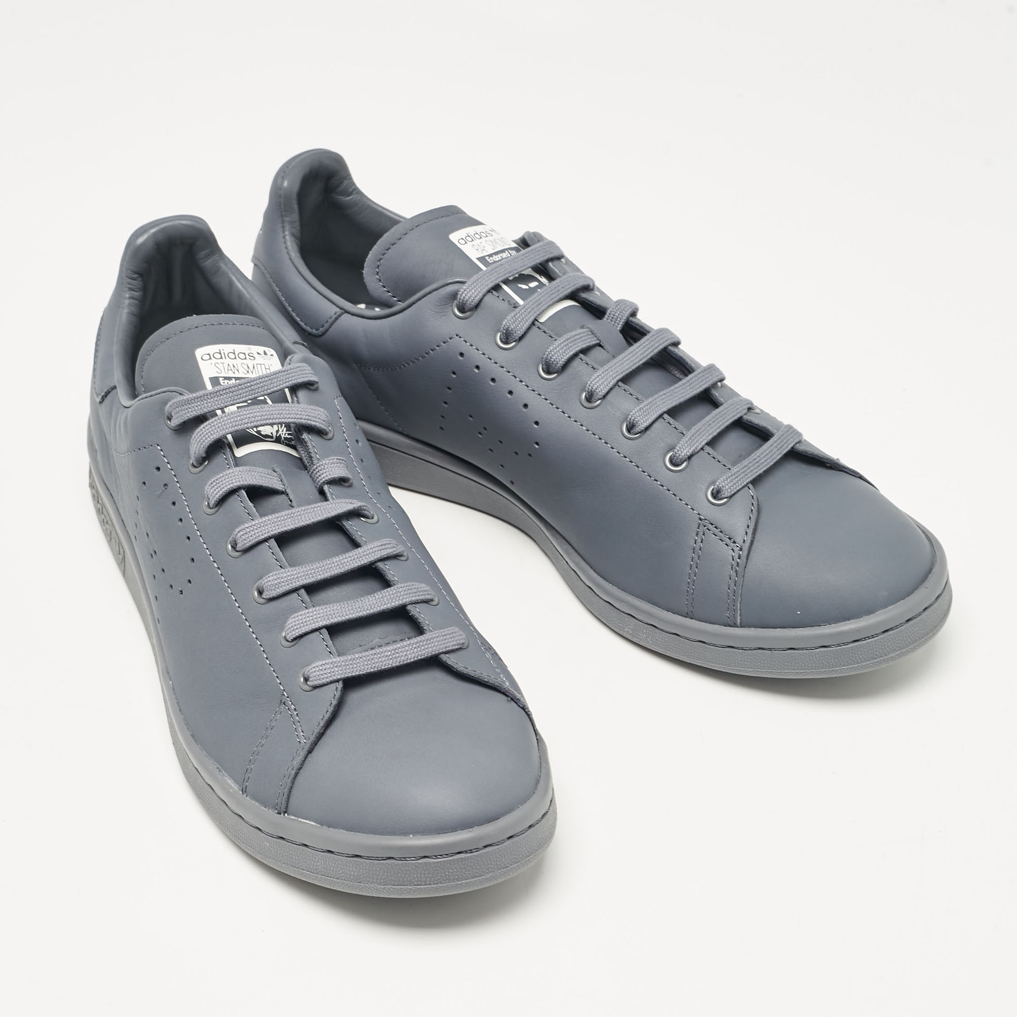 Adidas By Raf Simons Grey Leather Stan Smith Sneakers Size 45 1/3