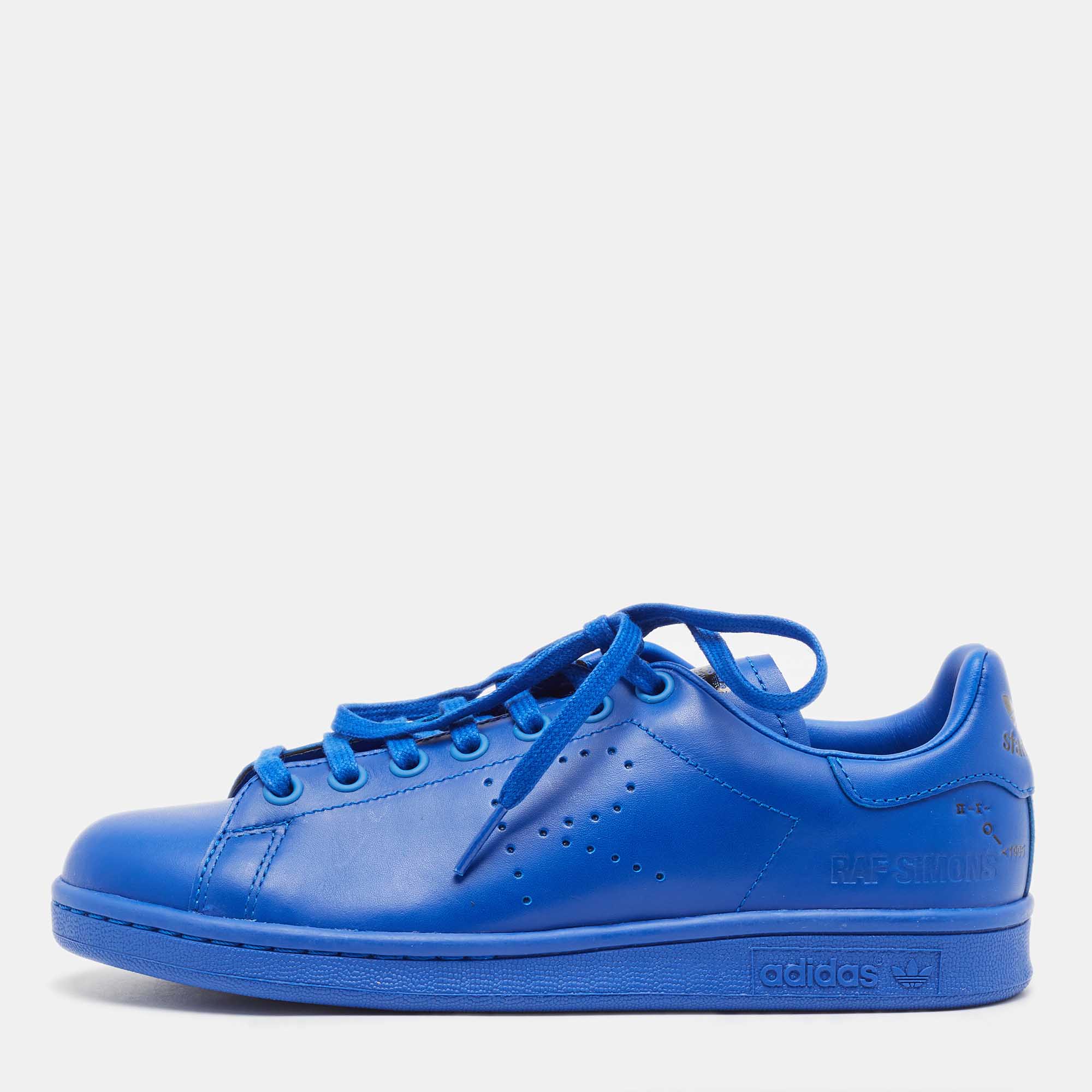 Adidas by raf simons blue leather stan smith sneakers size 38