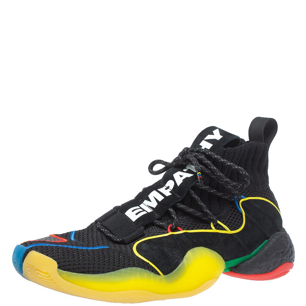 Image of Adidas x Pharrell Williams Crazy Byw Lvl X Multicolor Mesh And Suede Sneakers Size .