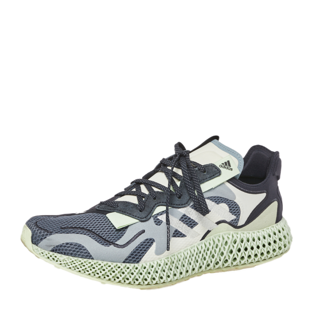 Image of Adidas Grey Mesh And Suede Consortium Runner V D Collegiate Sneakers Size  /