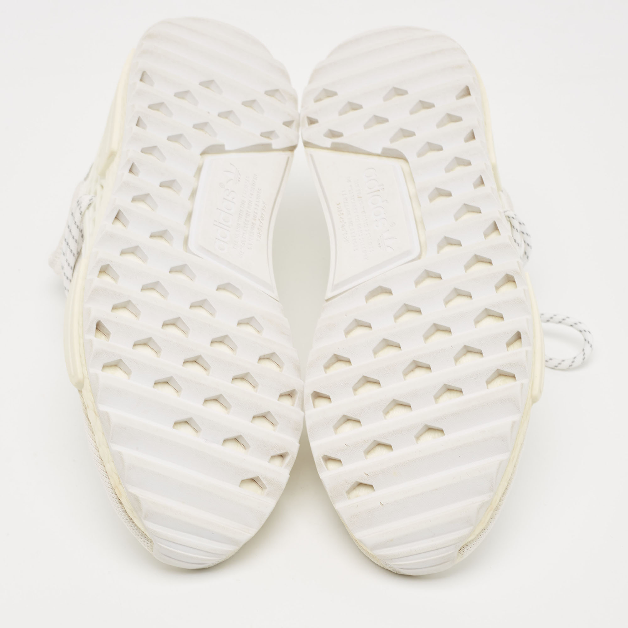Pharrell Williams X Adidas White Knit Fabric Human Body NMD Sneakers Size 46 2/3