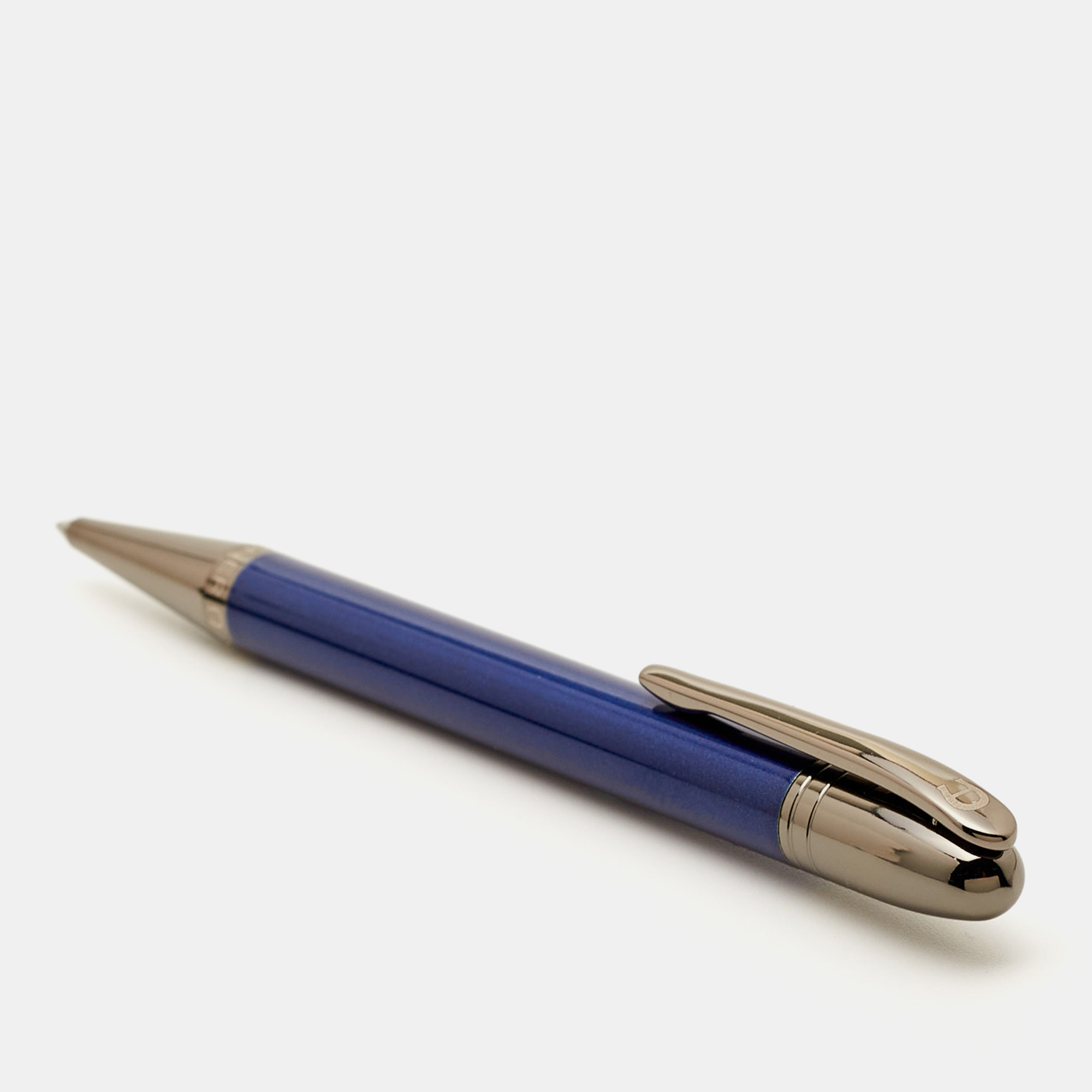 Aigner Blue Lacquer Gunmetal Tone Ballpoint Pen