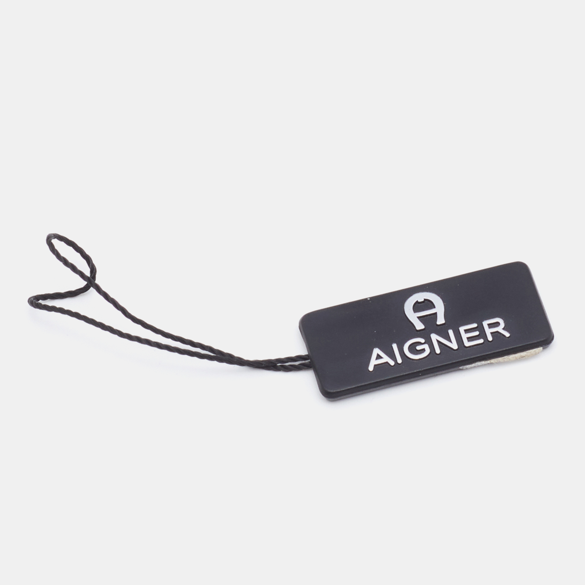 Aigner Silver Tone Round Logo Cufflinks