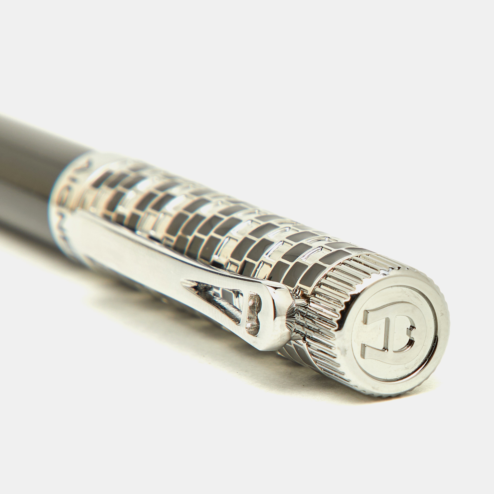 Aigner Leone Checkered Black Composite Silver Tone Ballpoint Pen