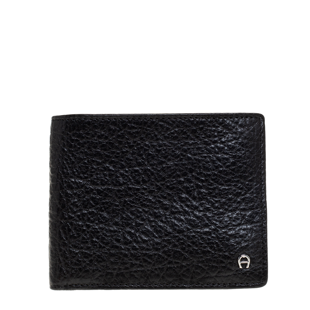 Aigner Black Leather Bifold Wallet