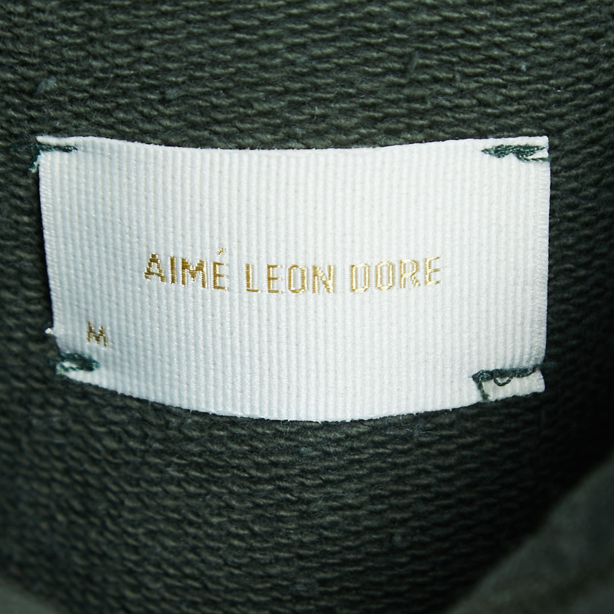 Aime Leon Dore Military Green Logo Print Cotton Hoodie M