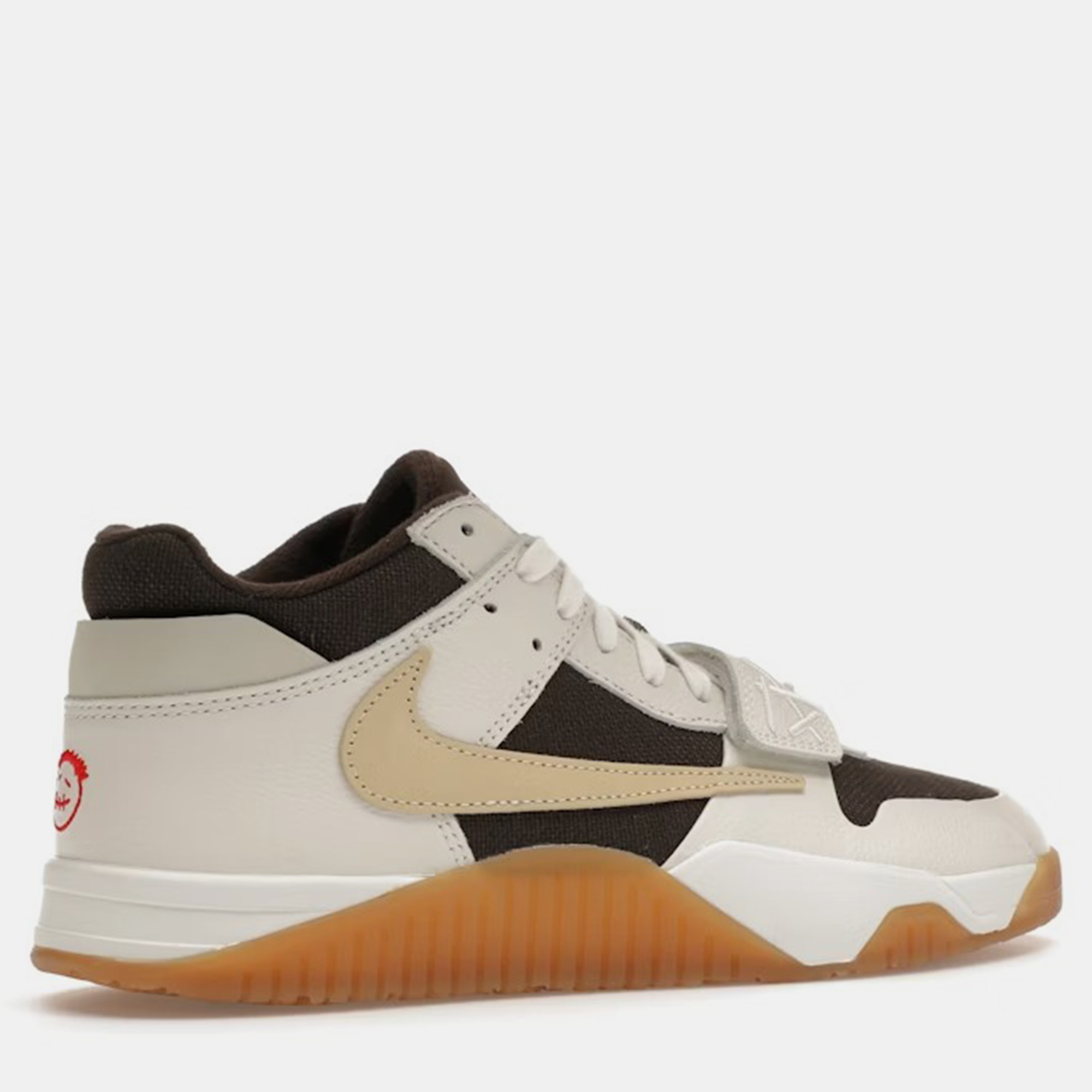 Air Jordan Dark Brown/Off White Canvas Jordan Jumpman Jack TR Travis Scott Sail Sneaker Size EU 42