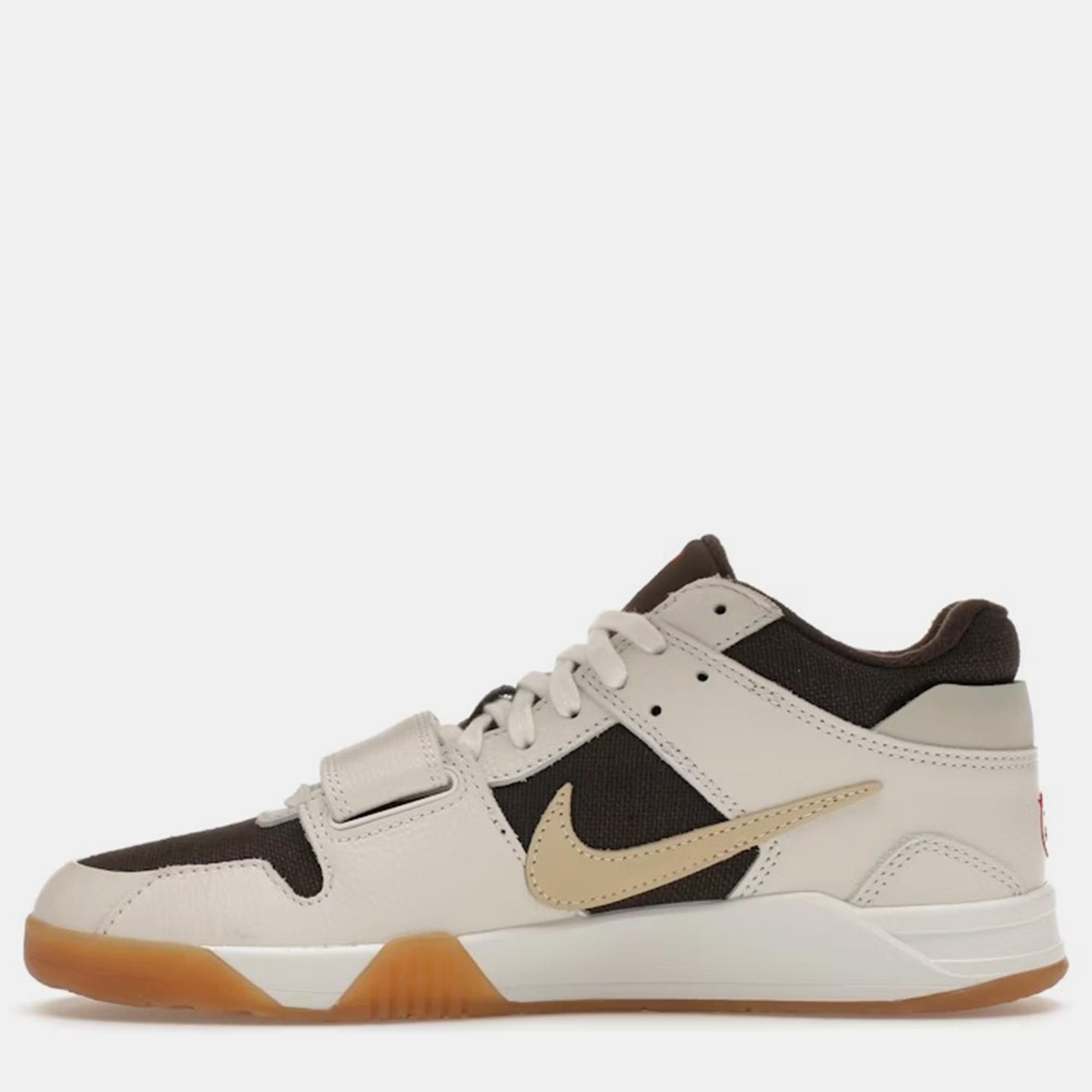 Air Jordan Dark Brown/Off White Canvas Jordan Jumpman Jack TR Travis Scott Sail Sneaker Size EU 42