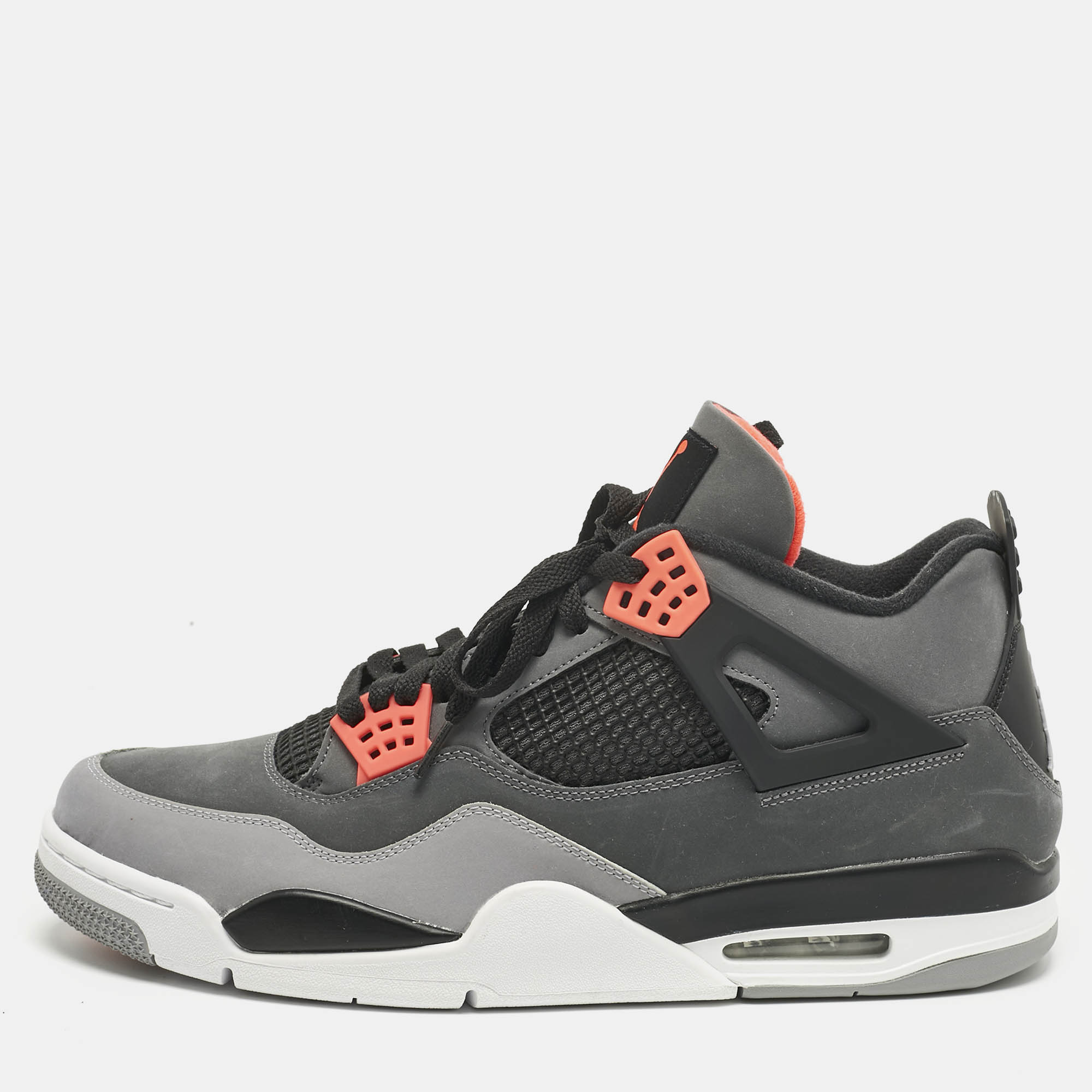 Air Jordans Grey Durabuck Leather Jordan 4 Retro Infrared Sneakers Size 48.5 - Air Jordans - Modalova