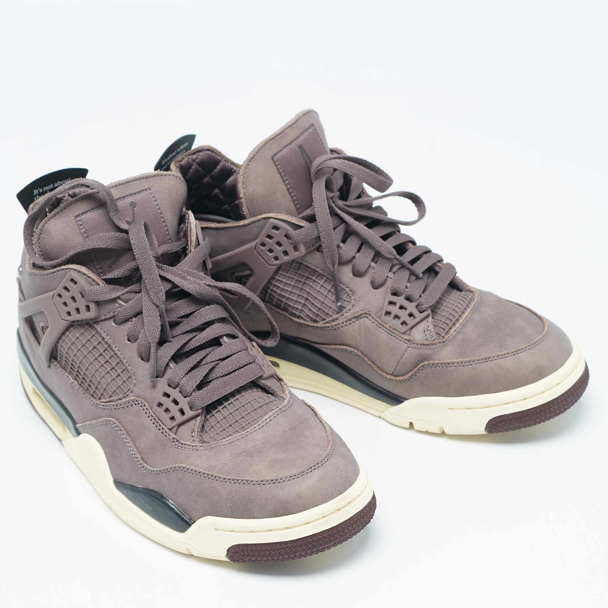 Air Jordans Brown Nubuck Leather Jordan 4 A Ma Maniére Sneakers Size 44