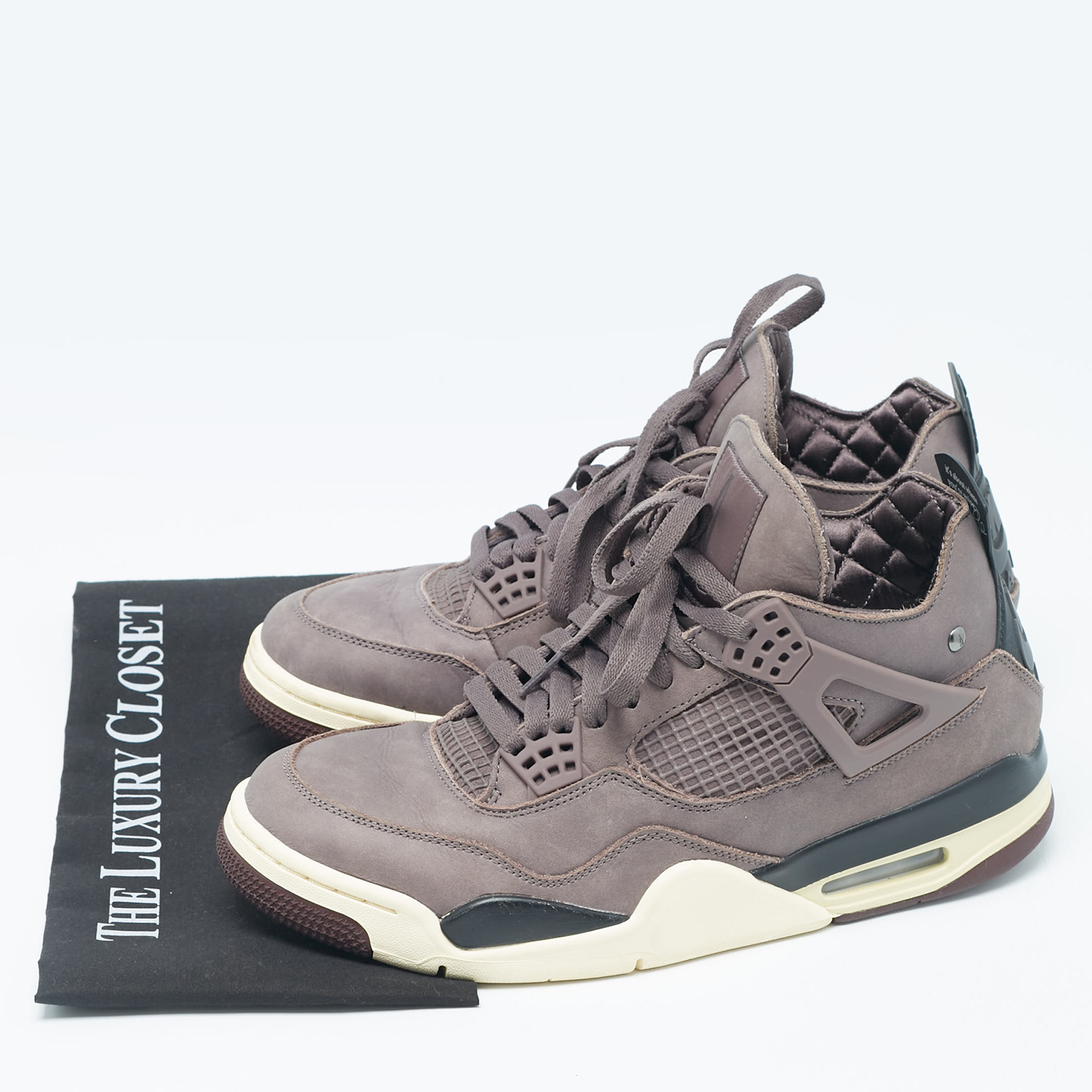 Air Jordans Brown Nubuck Leather Jordan 4 A Ma Maniére Sneakers Size 44