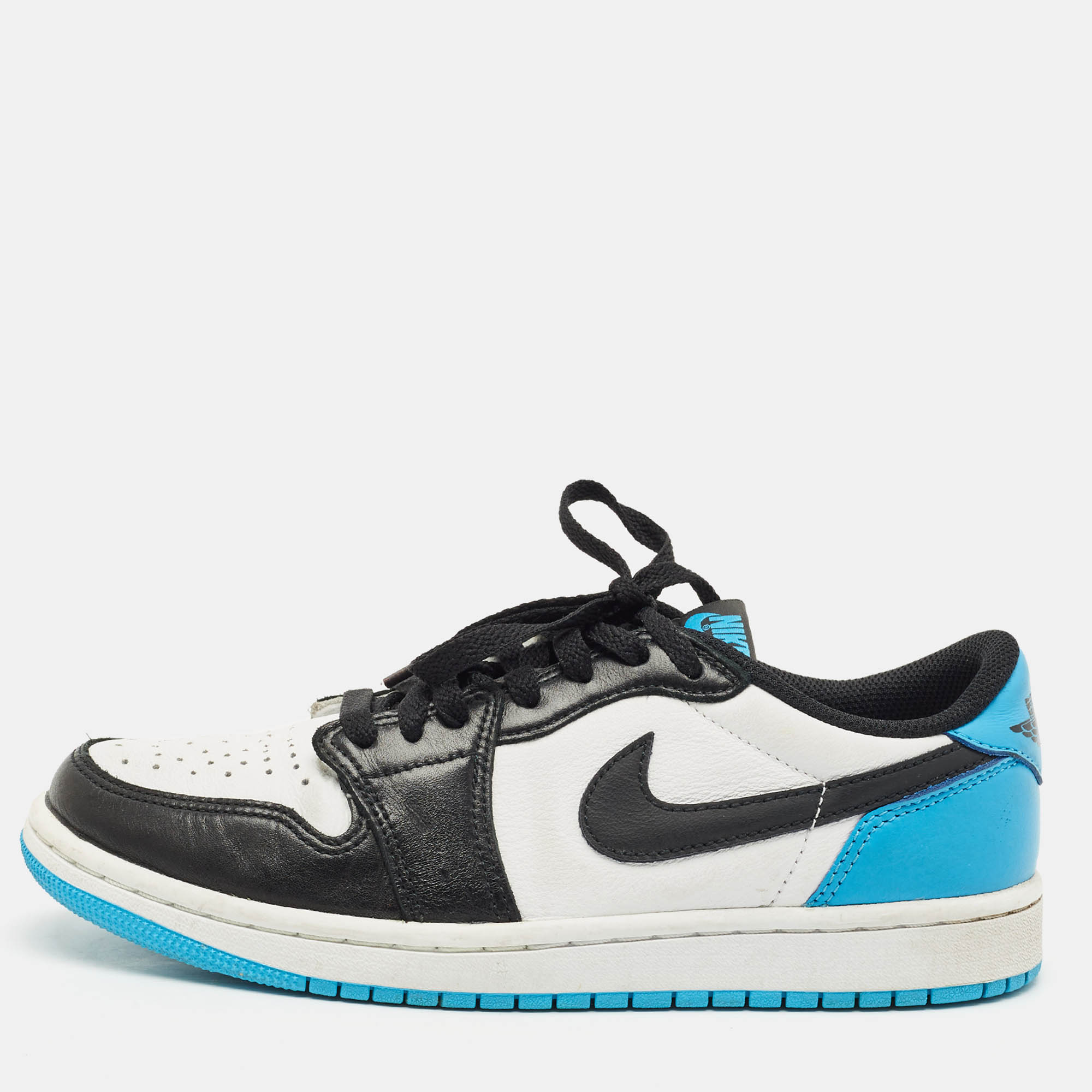 Leather Jordan 1 Low OG Power Blue Sneakers Size 40 - Air Jordans - Modalova